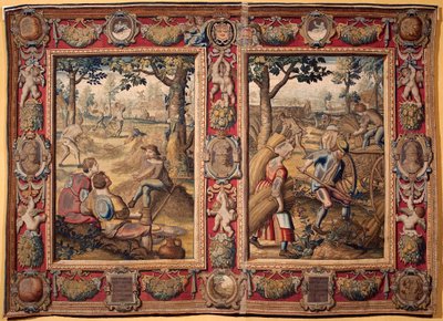 Červenec a srpen: "zemědělské práce a sklizně" Tapiserie manufaktur v Mortlake. 17. století Genes, Musei di Strada Nuova od British School