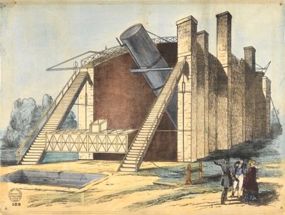 Velký zrcadlový dalekohled lorda Rosse v Parsonstownu, Irsko od British School