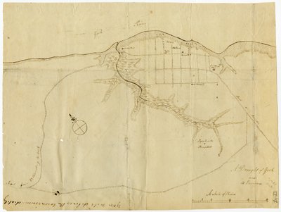 Mapa Yorktown, Virginie, říjen 1781 od British School