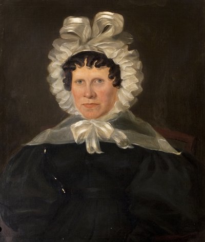 Paní Rebekah Franklin, manželka reverenda Francise Franklina, konec 40. let 19. století (olej na plátně) od British School
