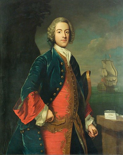 Portrét námořního důstojníka, asi 1730-40 (olej na plátně) od British School