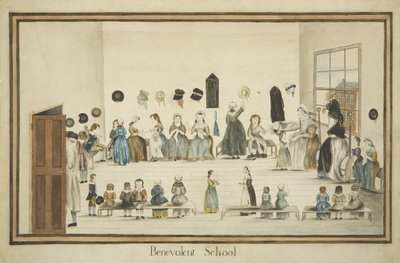 The Benevolent School, c.1795 (akvarel a inkoust na papíře) od British School