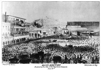 Hromadné setkání mimo Fort Vigilant, Sacramento, Kalifornie, 1856 1937. od Britton and Rey