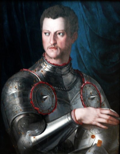 Portrét Cosima I. dei Medici ve zbroji. od Bronzino