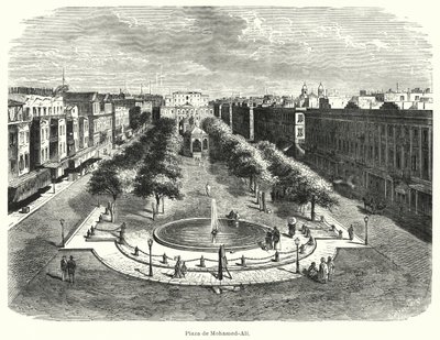 Náměstí Mohammeda Aliho, Alexandrie, Egypt (litho) od Bruno Heinrich Strassberger
