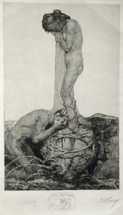 Smutek, 1916 (remarqueův lept na papíře) od Bruno Heroux