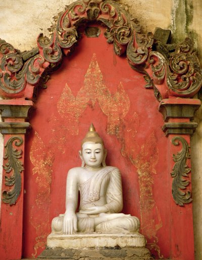 Sedící Buddha v meditaci (alabastr) od Burmese School