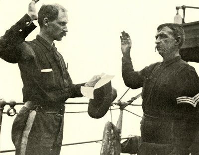 Poručík Lewis Reenlisting Thomas Dixon, španělsko-americká válka, 19. června 1898, 1899. od Burr McIntosh
