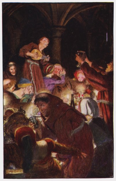 Ilustrace pro The Cloister and The Hearth od Charlese Reade (barevné lito) od Byam (after) Shaw