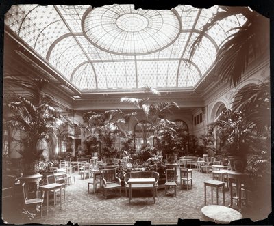 Salonek v hotelu Plaza, cca 1907 (stříbrný želatinový tisk) od Byron Company