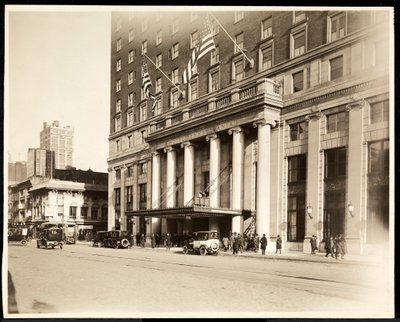 Hlavní vchod hotelu Pennsylvania, 7. avenue a 32. ulice, New York, 1919 (stříbrný želatinový tisk) od Byron Company