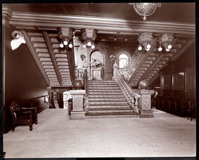 Schodiště v hotelu Park Avenue, 1901 nebo 1902 (stříbrný želatinový tisk) od Byron Company
