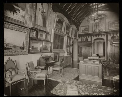 Umělecká galerie panství Helen Gould (pozdní rezidence Jay Gould) v Tarrytown, New York, 1893-94 (stříbrný želatinový tisk) od Byron Company