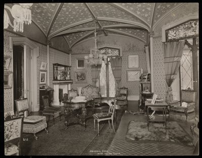 Přijímací pokoj panství Helen Gould (pozdní rezidence Jay Gould) v Tarrytown, New York, 1893-94 (stříbrný želatinový tisk) od Byron Company