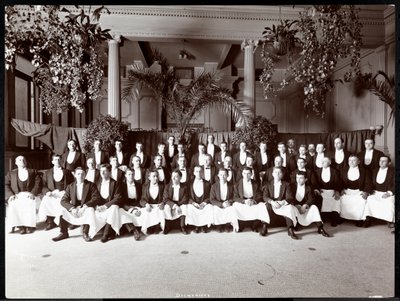 Číšníci v hotelu Delmonico, 1902 (stříbrný želatinový tisk) od Byron Company