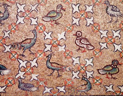 Ptáci (detail mozaiky, 5. stol.) od Byzantine