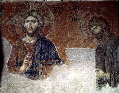 Kristus a svatý Jan Křtitel v Hagia Sophia (mozaika) od Byzantine