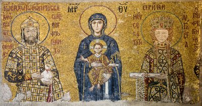 Comnenus mozaika zobrazující Madonu s dítětem, Hagia Sophia, Turecko. (Mozaika) od Byzantine