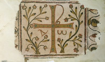 Kříž ze Sbeitly, z baziliky Henchir Ali Ben Rzal, Tunisko, 5.-6. století (mozaika) od Byzantine
