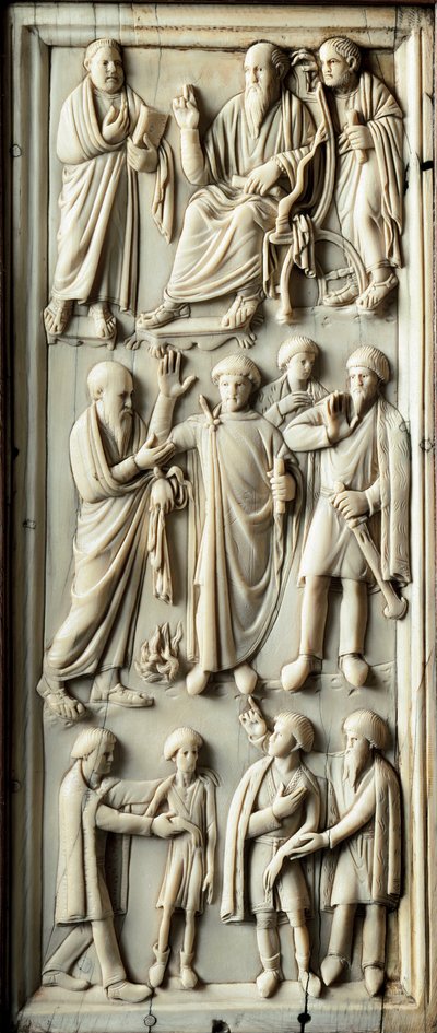 Epizoda života svatého Pavla z Tarsu. Diptych ze slonoviny. 5. století. Florencie, Museo Nazionale del Bargello od Byzantine