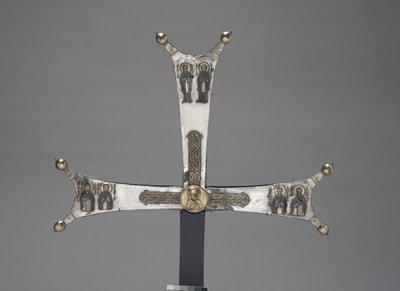 Fragment z procesního kříže, cca 1050 (stříbrně zlacený, niello) od Byzantine