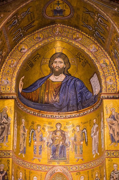 Obrázek Ježíše, katedrála Santa Maria Nuova, Monreale, Sicílie, Itálie, Evropa od Byzantine