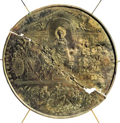 Missorium (velká stříbrná miska) Theodosia I. (346-395), 4. století našeho letopočtu (stříbro) od Byzantine