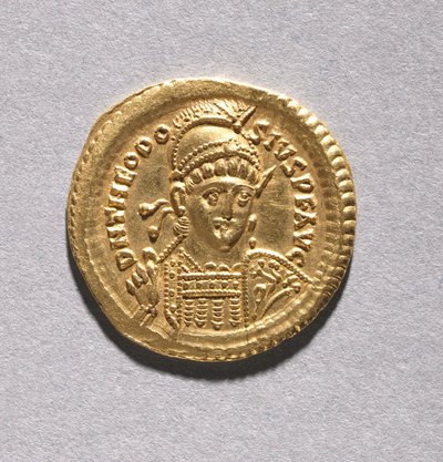 Solidus z Theodosia II. a Valentiniana III od Byzantine