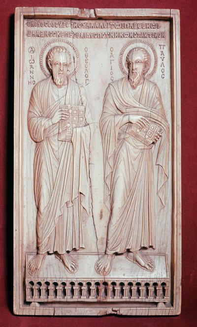 Svatý Petr a Pavel (prvek diptychu slonoviny od Byzantine