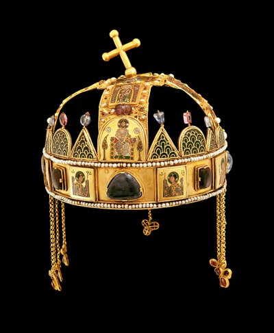 Svatá koruna Maďarska, 11.-12. století (zlato se smaltem, perly a polodrahokamy) od Byzantine