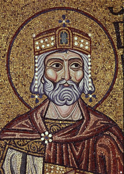 Král David Detail vnitřní mozaiky v bazilice sv. Marka, 12. století od Byzantine Byzantine
