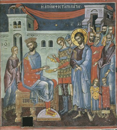 Pilát si myje ruce, 16. století od Byzantine Byzantine
