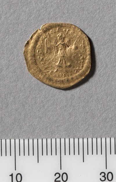 Poloviční tremisse Justiniána I., Konstantinopol, 527-565 (zlato) od Byzantine School