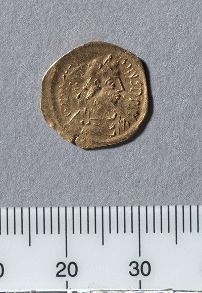 Poloviční tremisse Justiniána I., Konstantinopol, 527-565 (zlato) od Byzantine School