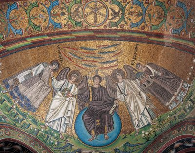 Itálie, Emilia-Romagna, Ravenna, bazilika San Vitale, mozaika povodí Absidial od Byzantine School
