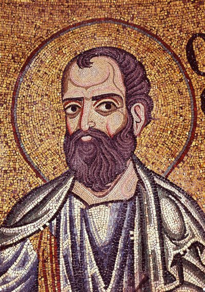 Prorok Malachiáš (5. století př. Kr.). Dílo byzantského mistra, mozaika, detail výzdoby baziliky svatého Marka v Benátkách (Itálie) od Byzantine School