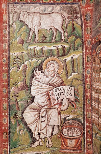 Lukáš evangelista (detail mozaiky, 6. století) od Byzantine School