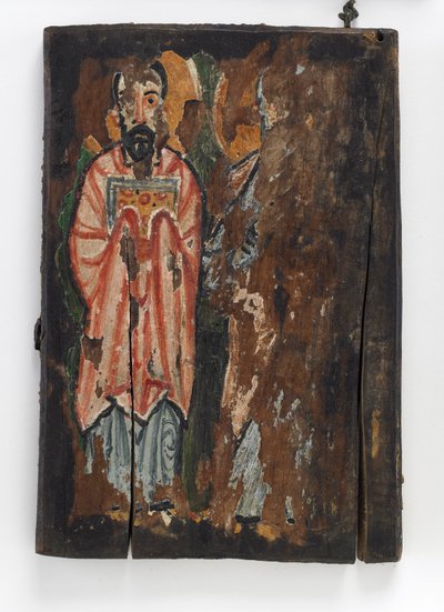 Svatý Marek a svatý Lukáš, pravá strana obálky Washingtonského rukopisu III (enkaustika na dřevěné desce) od Byzantine School