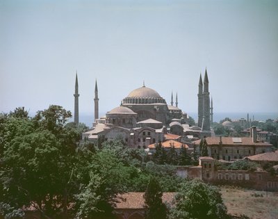 Pohled na Hagia Sophia, postavený v roce 537 našeho letopočtu od Byzantine School
