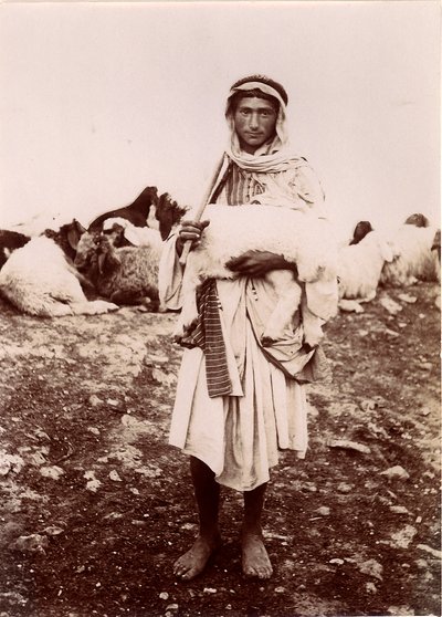 Pastýř nesoucí jehně, kolem 1894-1914 od C.A. Hornstein