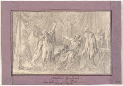 Richard Lví srdce. Scéna z románu "The Talisman" (1825) od Waltera Scotta od C.A. Lorentzen
