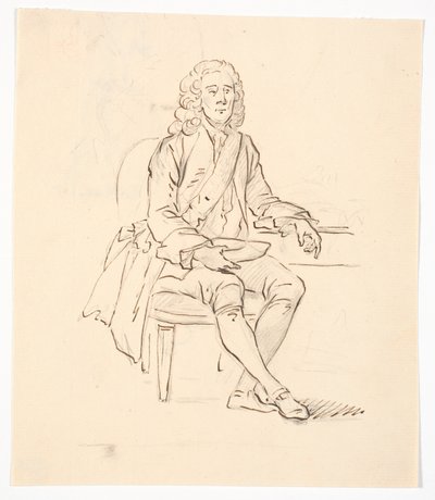 Sedící pán s parukou a stuhou od C.A. Lorentzen