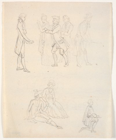Tři figurální skici. Divadelní scény? od C.A. Lorentzen