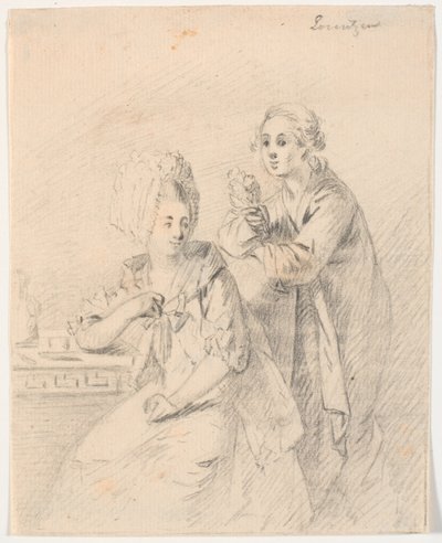 Návrh portrétu zástupce koleje Frederika Carla Tranta (1738-98) a manželky Cornelie, rozené Schumacher od C.A. Lorentzen