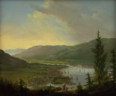 Pohled směrem na Drammen, Norsko od C.A. Lorentzen