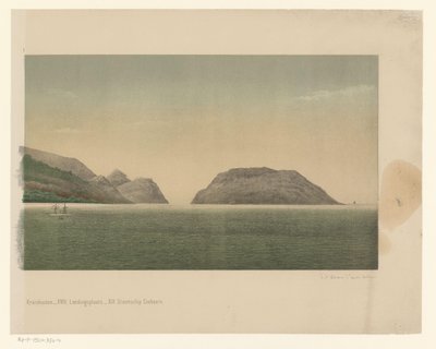 Pohled na pobřeží Velkého Acehu s flotilou první expedice Aceh u pobřeží, část čtvrtá The Greater Aceh Road (název na objektu) od C.A. Whitten