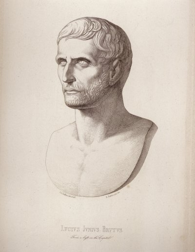 Portrét Luciuse Juniuse Bruta, vyrytý B.Barloccini, 1849 od C.C Perkins
