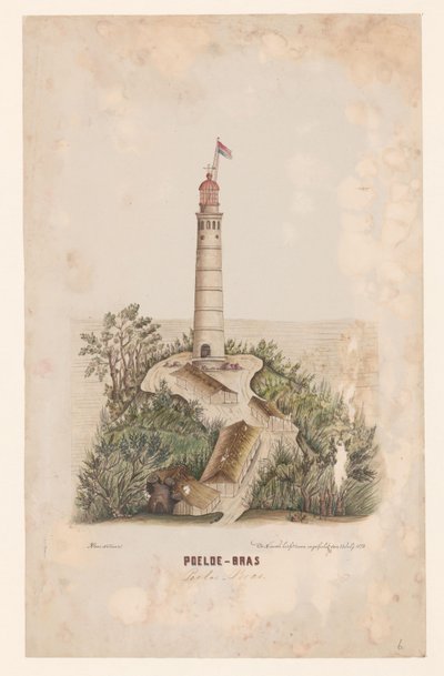 Nová světelná věž Poeloe-Bras, Sumatra od C.D. Wulf (signed by artist)