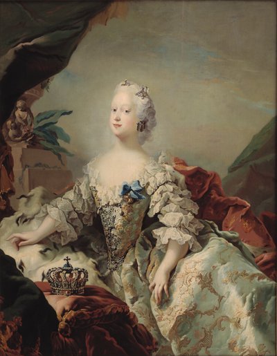 Louise, první královna Frederika V. ve svém korunovačním rouchu od C.G. Pilo