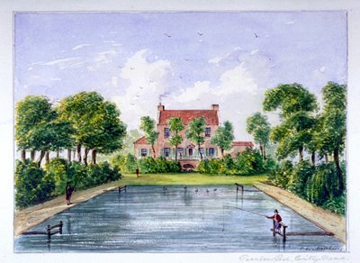 Lidé rybaření v Peerless Pool, City Road, Finsbury, Londýn, c1800. od CH Matthews